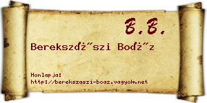 Berekszászi Boáz névjegykártya